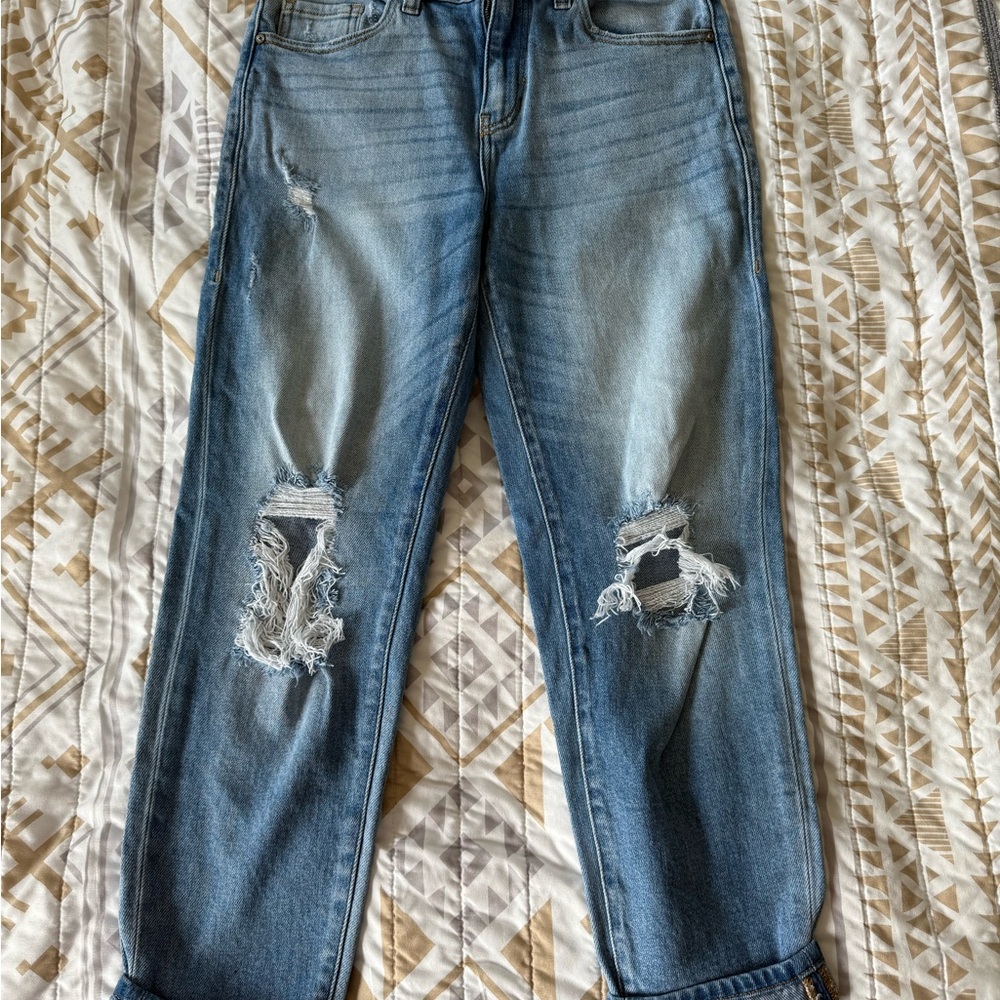 KanCan Blue Distressed Boyfriend Jeans